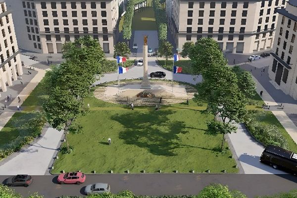 Sécurisation et embellissement du monument place Foch dans le cadre des travaux de végétalisation de la place Maréchal Foch